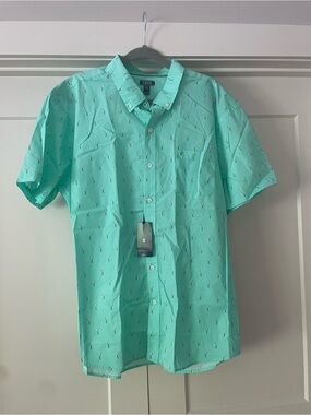 Izod Breeze Martini Short-Sleeve Button-Down Shirt in Mint - Size XXL TTG